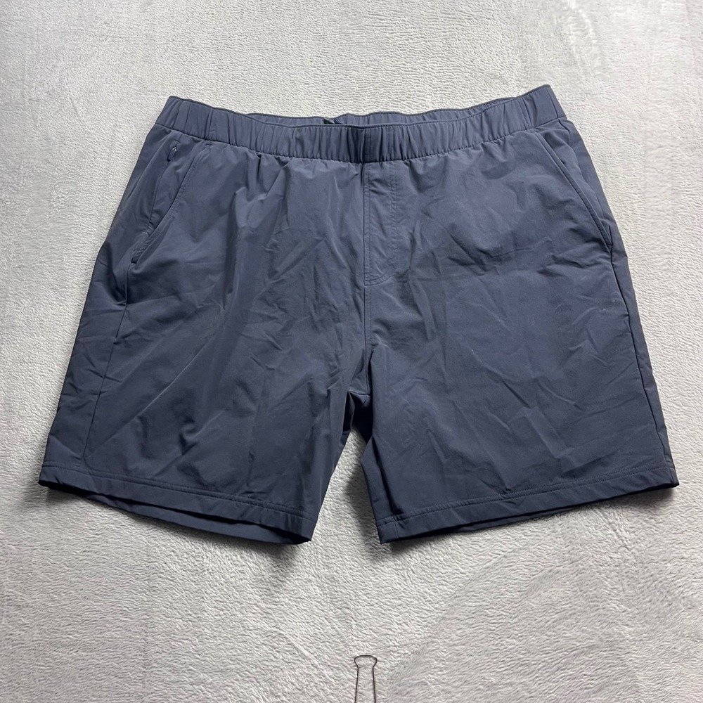 Rhoback Mens Performance Shorts 3XL Dark Gray Navy Blue Athletic Golf Lined 7in